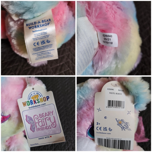 Build-A-Bear Pastel Beary Fairy Friends W/Wings 16" Stuffed Animal PlushToy 2021 - Picture 7 of 15
